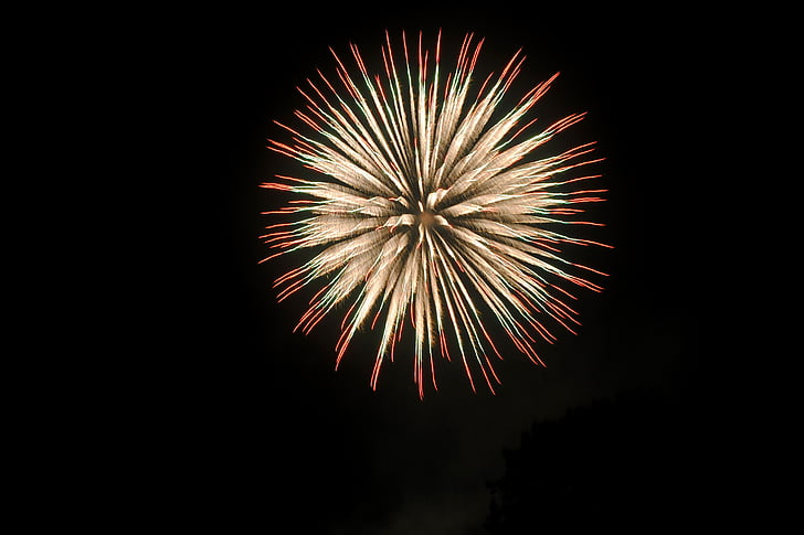 Feuerwerk, Pyrotechnik, Silvester, Nacht, Tag des neuen Jahres, Lichter, Farbe