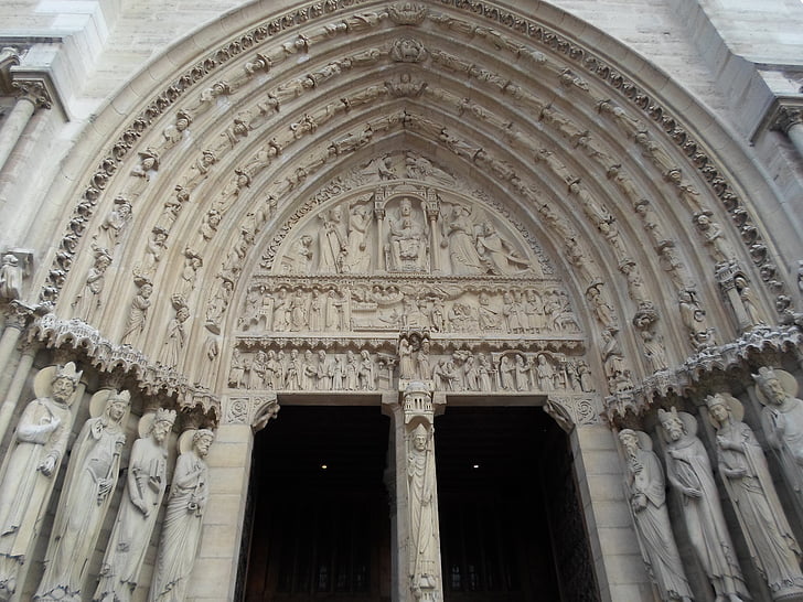 Notre dame, París, Catedral, puerta, Iglesia