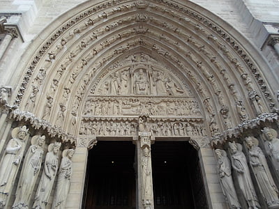 notre dame, paris, cathedral, door, church