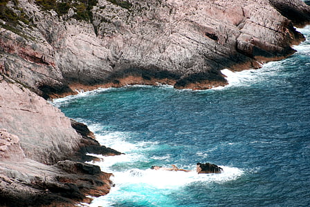 wave, rocks, holidays, summer, island, zakynthos, greece