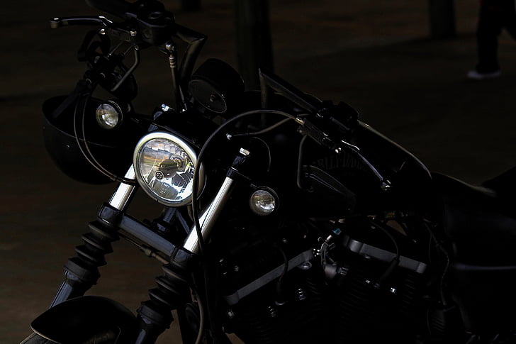 hitam, Sepeda Motor, headlamp, lampu, kuno, tidak ada orang, Close-up