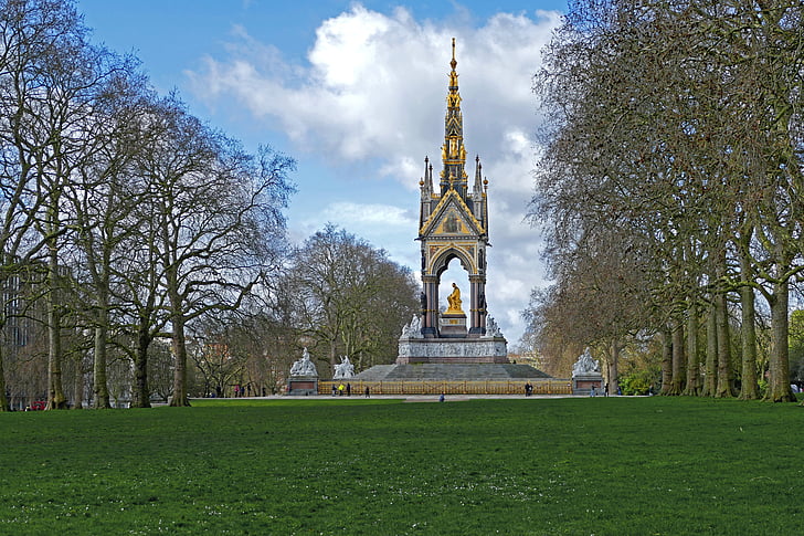 Londres, Hyde park, prince albert memorial, l’Angleterre, célèbre place, architecture, arbre