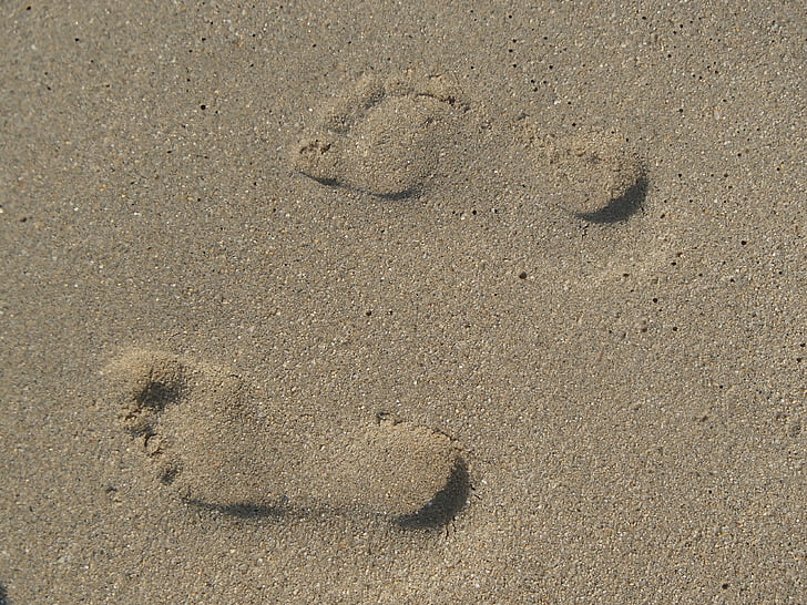fingerprint, steps, sand, trip