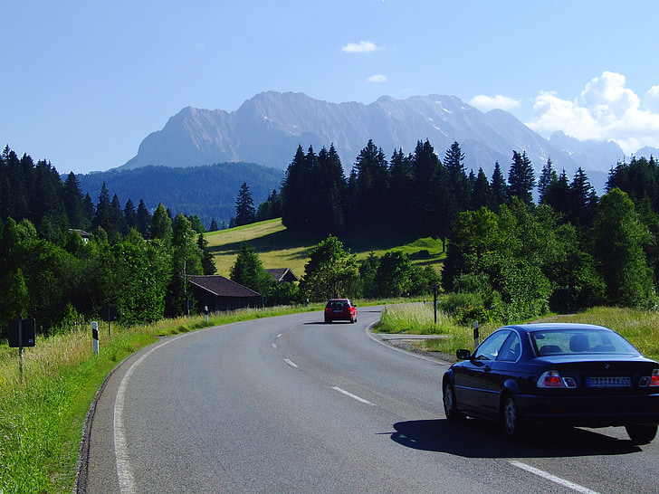Aukštutinė Bavarija, Ciklamenas, kraštovaizdžio, kalnų peizažas, Panoramos, Vokietija, kalnai