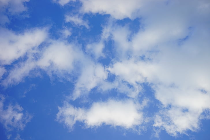cel, núvols, Nuvolositat, blau, dia d'estiu