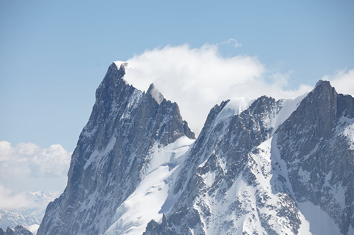 Chamonix, vinden svepte, toppar, bergen, vind, landskap, Alperna