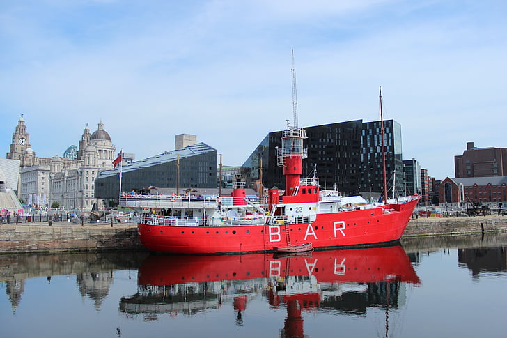 Liverpool, pristanišča, dok, ladja