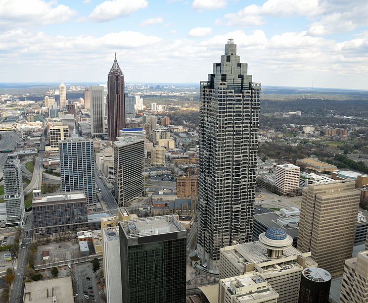Atlanta, Georgië, stad, landschap, centrum, het platform, stadsgezicht