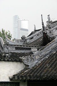 strecha, čínština, Ornament, mrakodrap, hmla, smog, Architektúra