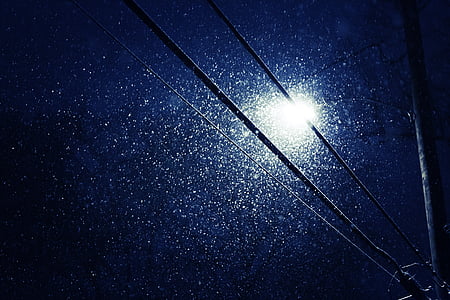 modra, površino, sneg, ki spadajo, ulica, svetlobe, telefon
