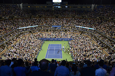Stadium, Tenniseväljak, Lauatennis, publik, vaatleja, USA avatud, New york