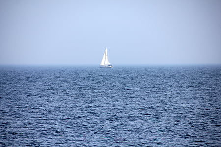 mer, eau, bleu, voile, navire à voile, navire, botte