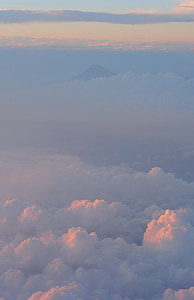mt fuji, aerial photograph, cloud, blue, navy blue, summer, fuji