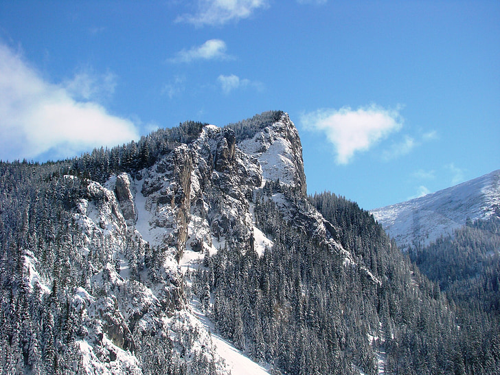 Tatry, Inverno, Inverno nas montanhas, vista superior, as altas montanhas tatras, neve, montanhas