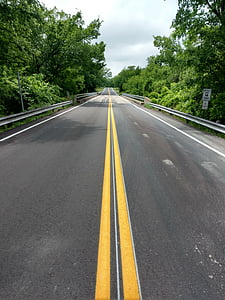 road, long road, empty, asphalt, marking, double yellow line, country