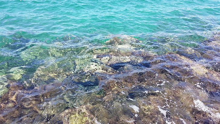 agua, mar, el mar, Fondo, piedra, azul, verde