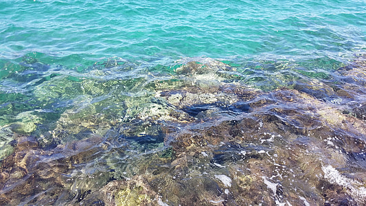 vatten, havet, havet, bakgrund, sten, blå, grön