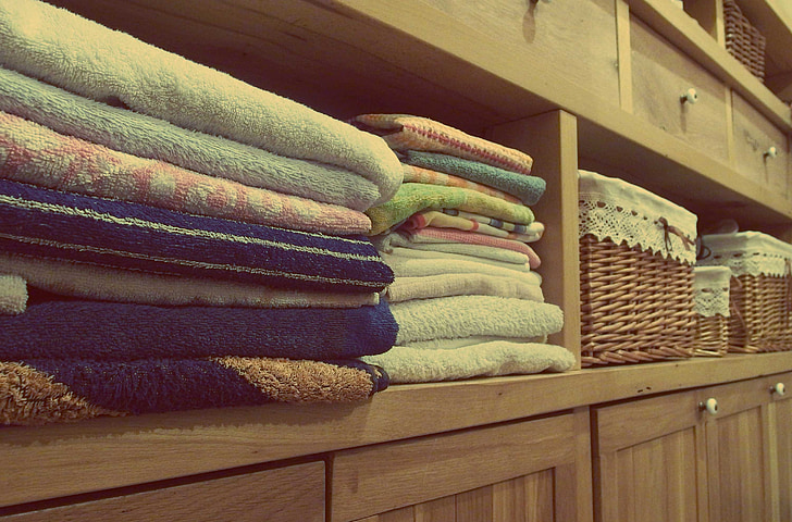 towels, dresser, cupboards, room, decor, clothing, textile