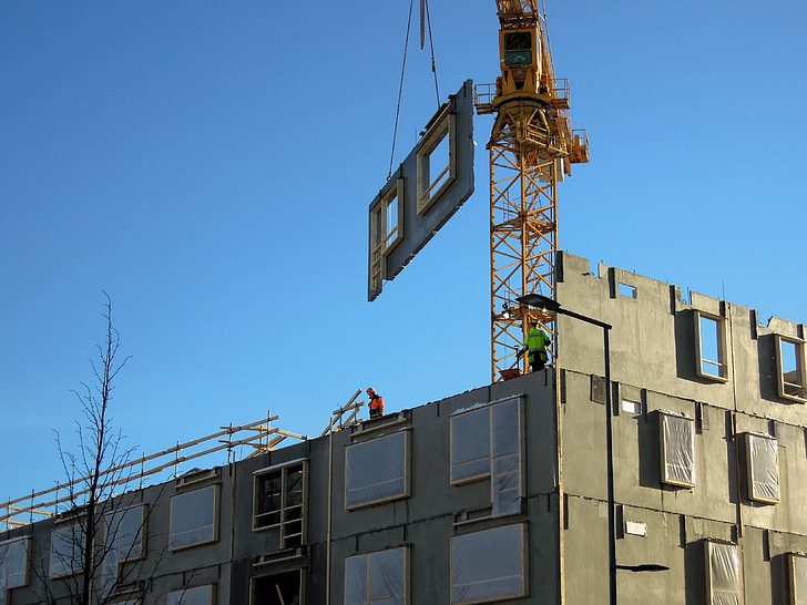 construction site, building, vantaa, finnish, to build a, machine, crane