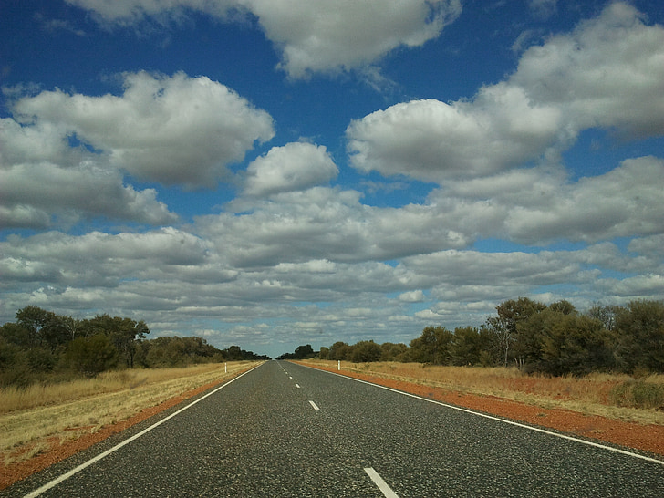 street, straight, road, dom, clouds, highway, journey