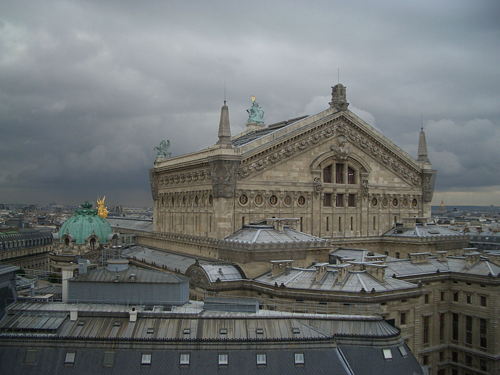 Παρίσι, Όπερα, κτίριο, Προβολή, ταξίδια, Γαλλία, μακρινή θέα