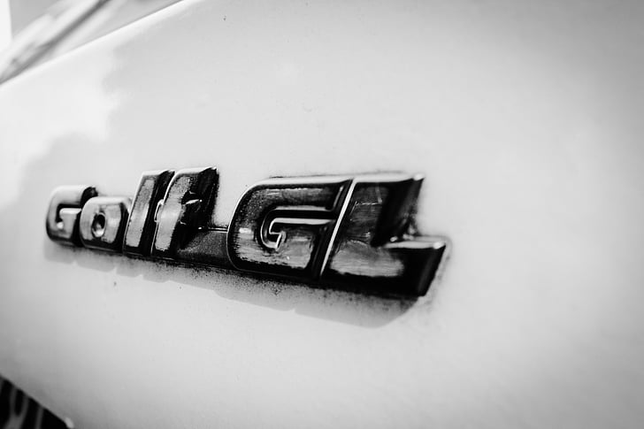 logotipo, Volkswagen, Golf, signo de, coche, Automático, antiguo