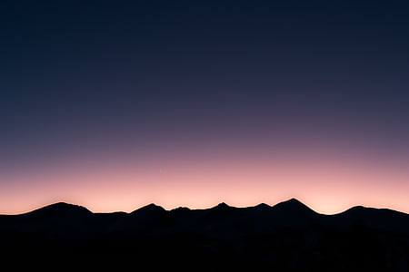 atmosfääri, Dusk, mägi, Ridge, maastik, siluett, Sunset
