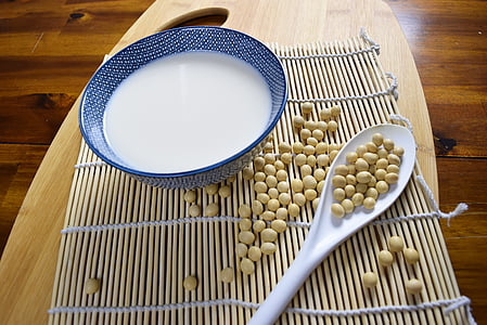 sojowe, Soja, mleko sojowe, 黄豆, 豆浆, jedzenie, drewno - materiał