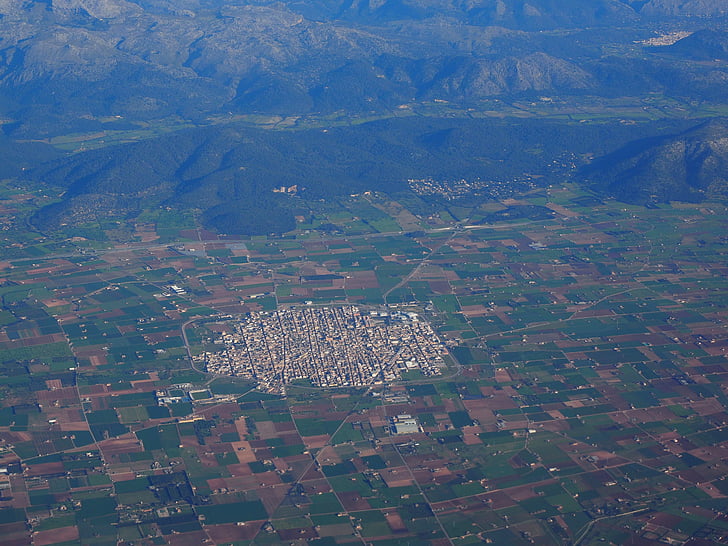 sa pobla, Placera, gemenskapen, Mallorca, flygbilder, landskap, bergen