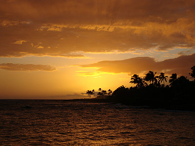 solnedgang, soloppgang, daggry, skumring, Hawaii, Kauai, morgen