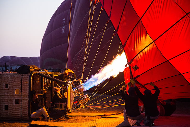 Burma, Bagan, Hot air ballooning