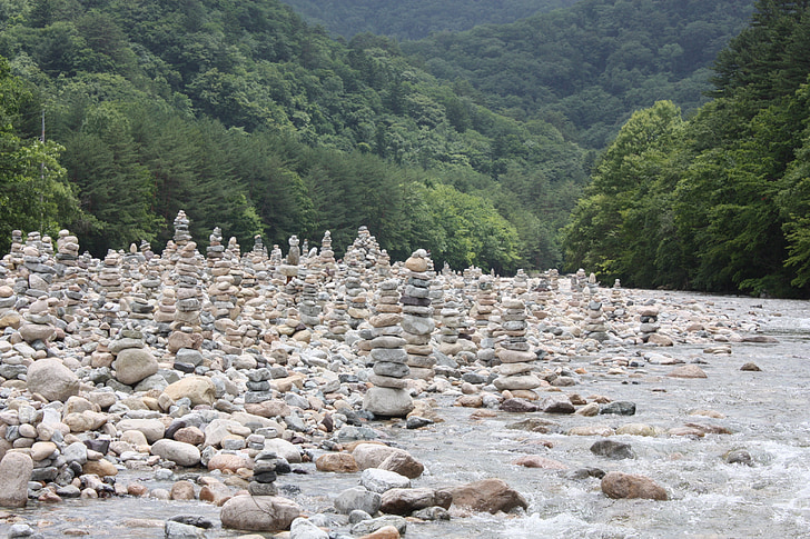 baekdamsa, stone tower, wish, prayer, by the river, stone