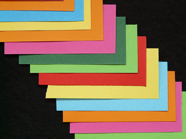 χαρτί, πολύχρωμο, χρώμα, κάρτες, Αφήστε, ετικέτα, πολύχρωμο χαρτί