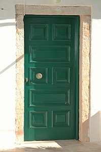 puerta, verde, marco de la, entrada, puerta, Inicio