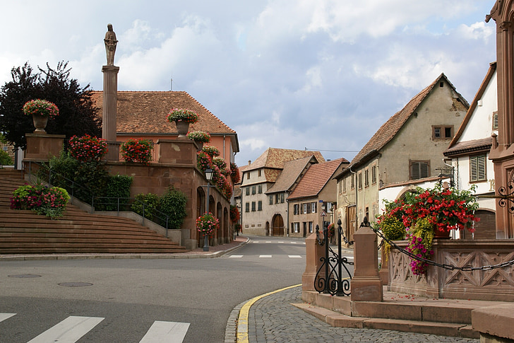 Rue, Frankrike, Alsace, arkitektur, gamla, staden, resor