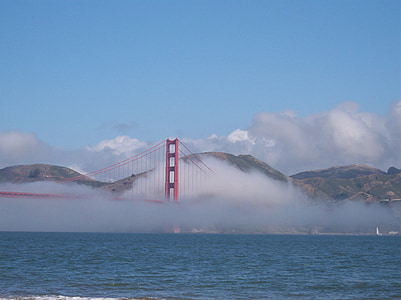 Golden gate, rūkas, San Franciskas, vaizdingas, kelionės, Miestas
