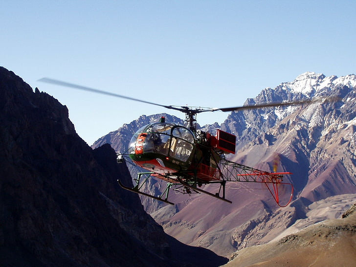 helikopteri, Mountain rescue, Aconcagua, Retkikunta, Andes, Argentiina, Mountain