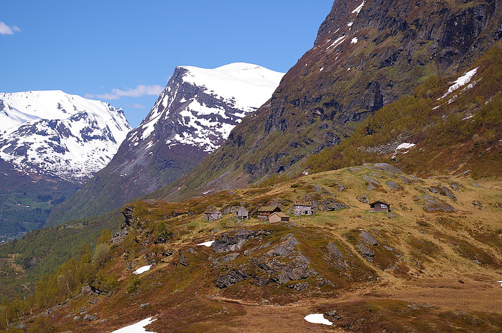 Norveç, fjordlandschaft, dağlar, manzara, doğa, Hill, gökyüzü