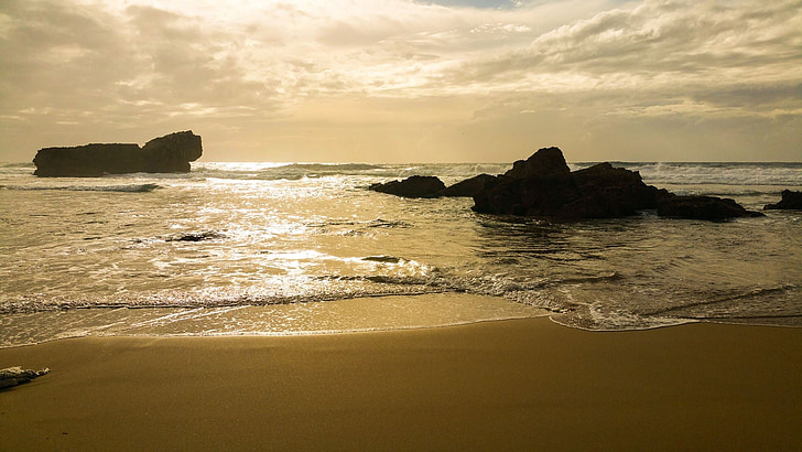 Sagres, Portugal, Playa, Océano Atlántico, Turismo, ondas, arena blanca