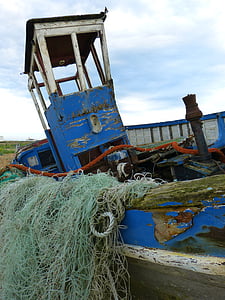 Dungeness, pantano de Romney, Inglaterra, Kent, glándula de playa sur, restos del naufragio, de la nave
