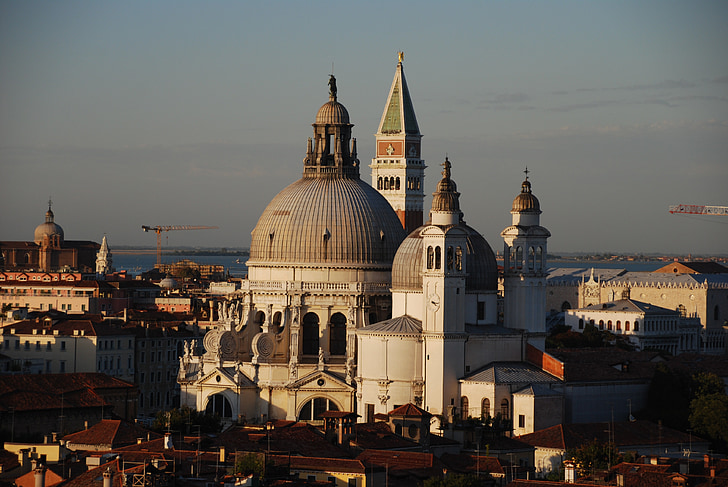 edificios, ciudad, Italia, puesta de sol, Venecia, viajes