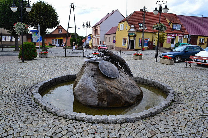 Polsko, vesnice, Památník, Rock, budovy, Architektura, ulice