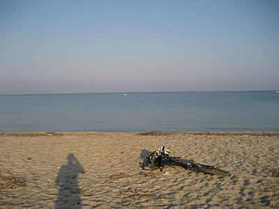 Fourka, Griekenland, mountainbike, fiets, zee, water, strand