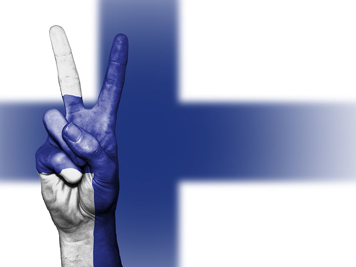 Finnland, Frieden, Hand, Nation, Hintergrund, Banner, Farben
