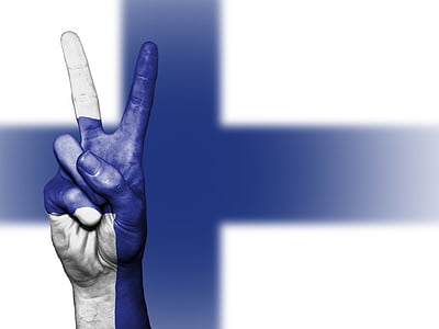 ฟินแลนด์, สันติภาพ, มือ, ประเทศ, พื้นหลัง, แบนเนอร์, สี