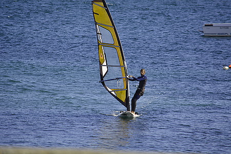 sport, sea, leisure, sports, blue, windsurfing, board