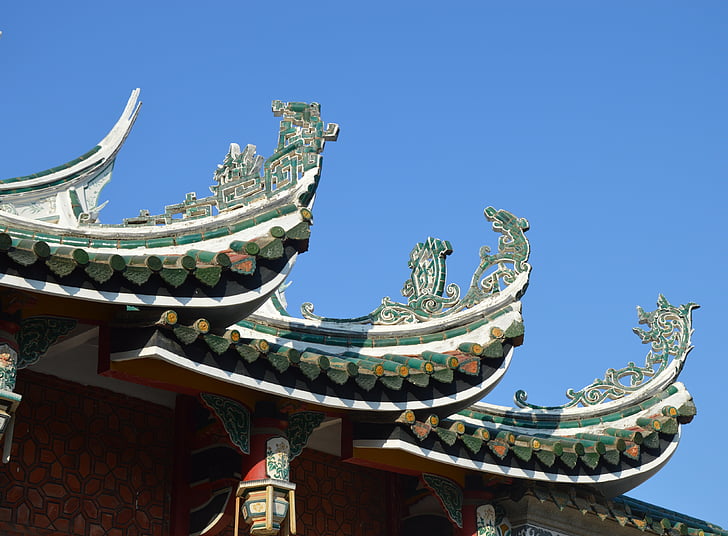 telhado, edifício, história, tradicional, China, Ásia, arquitetura
