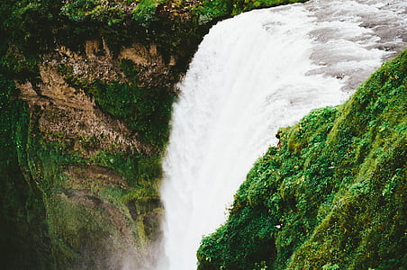 deep, steep, waterfall, nature, river, water, freshness