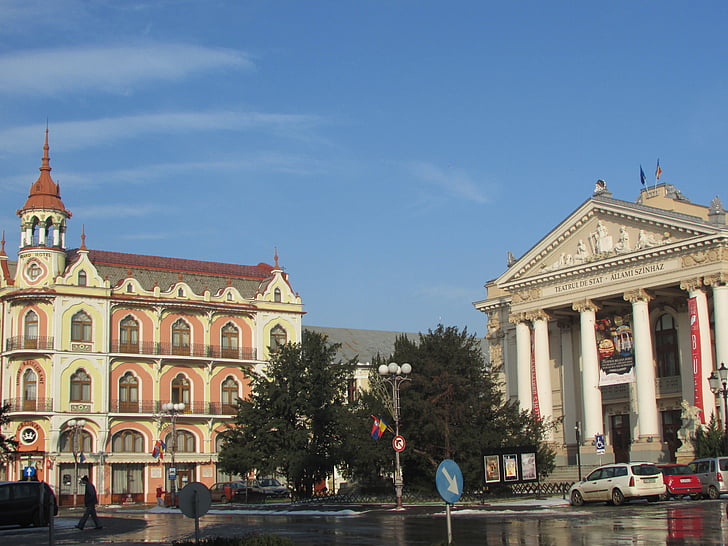 divadlo, Rumunsko, Sedmohradsko, centrum, Oradea, Crisana, budova