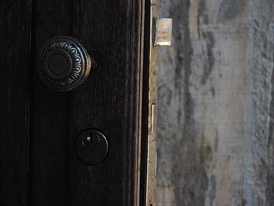 drzwi, zatrzask, klucz, ściana, drewno - materiał, Blokada, uchwyt